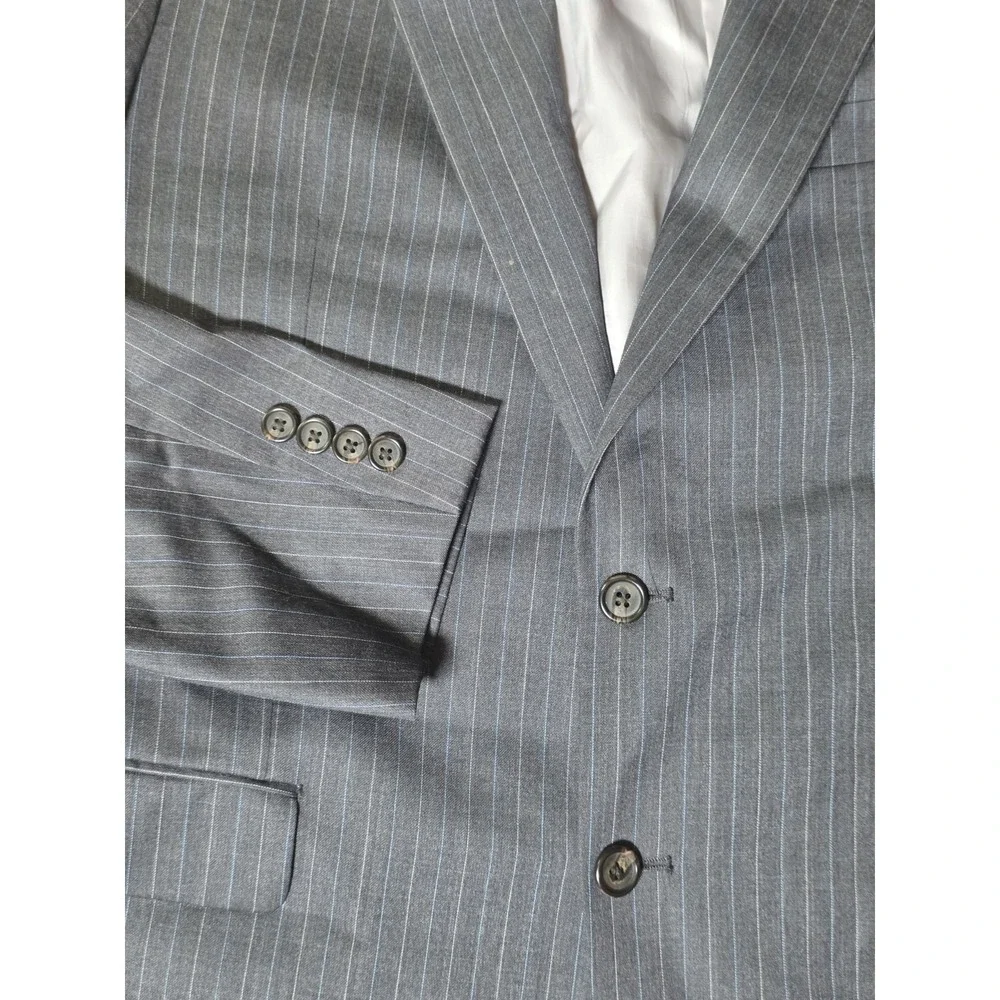 Ralph Lauren Suit Mens 42L Charcoal Gray 2B Wool 2 Piece PLEATED Pants 36 x 33 - Picture 4 of 16